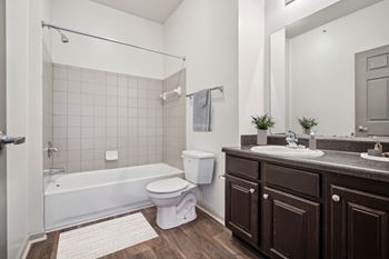 Bathroom With Wood-Style Flooring